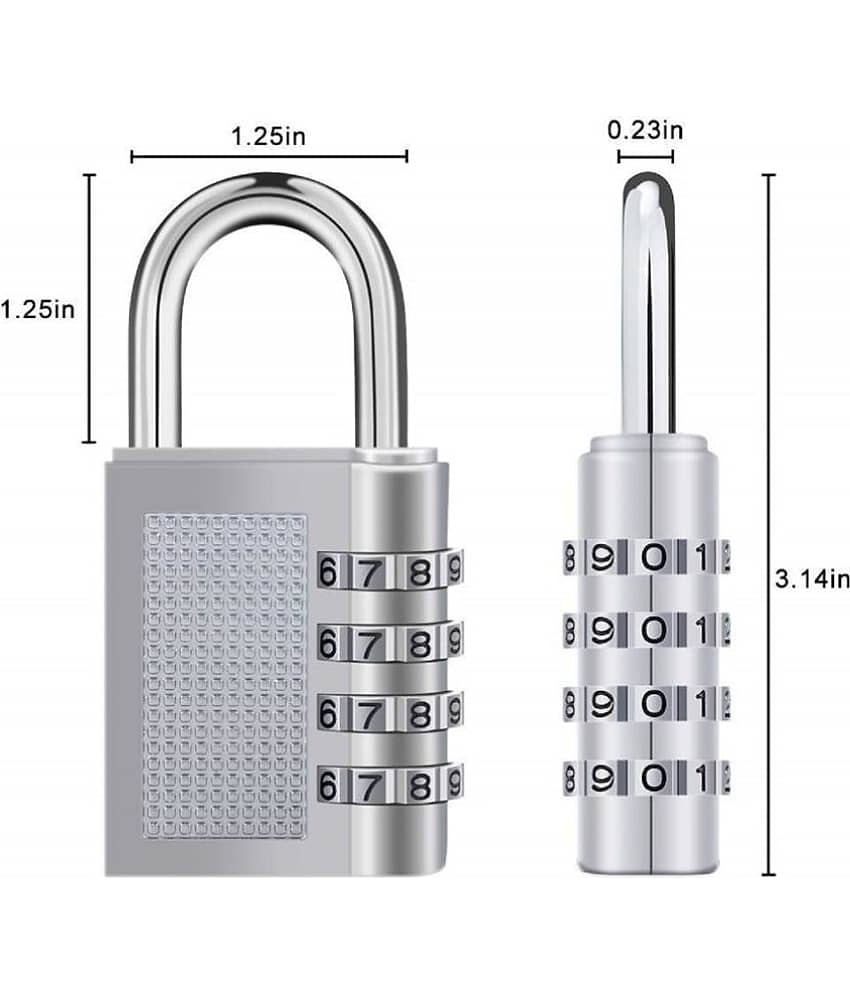 SHB - Silver Pad Lock ( Pack of 1 ) view 2