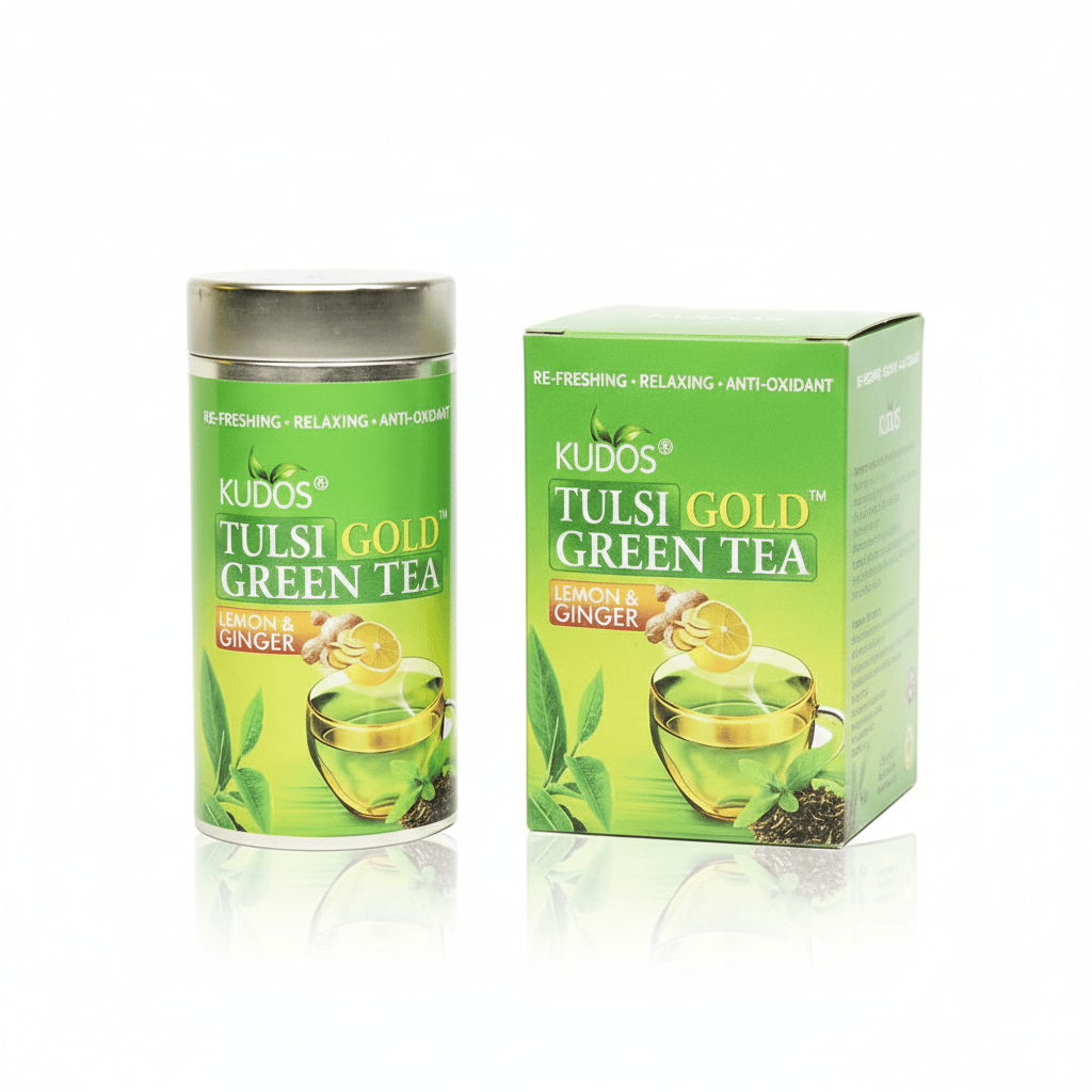 Kudos Tulsi Lemon & Ginger Green Tea |50gm view 2