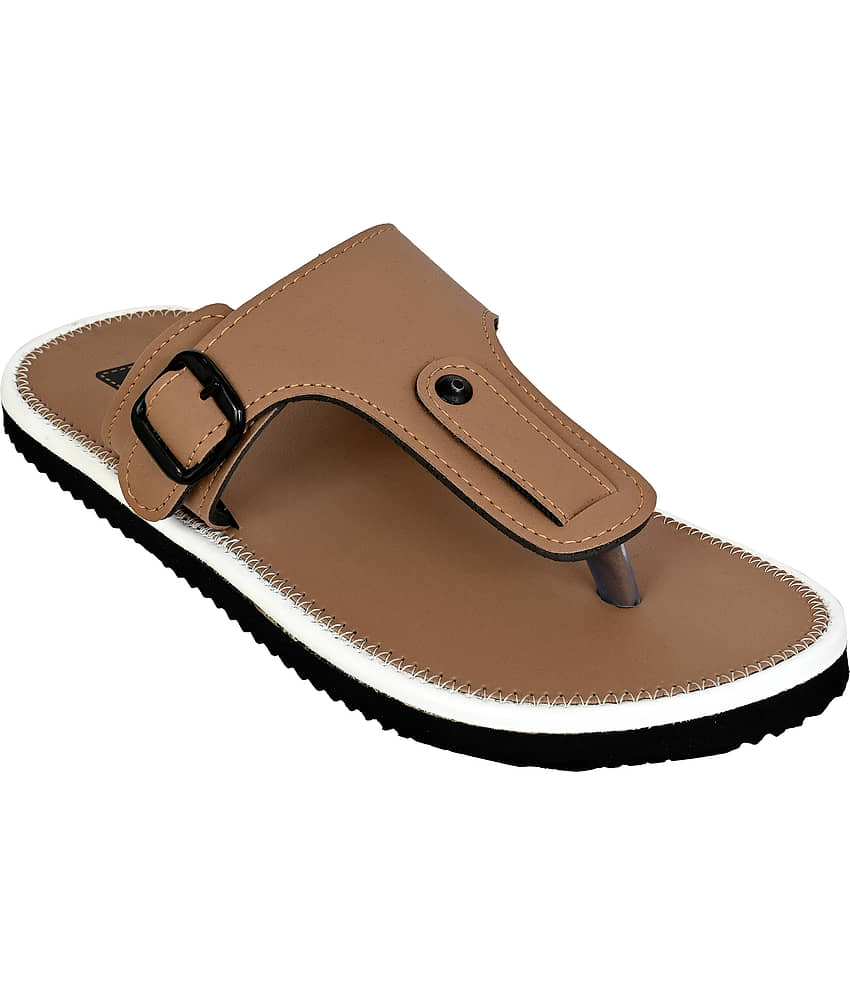 Squash Brown Men's Leather Slipper view 2