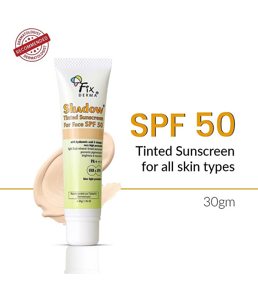 Fixderma Shadow Tinted Sunscreen SPF 50 with Vitamin E, Sunscreen for UVA,UVB Protection, 30g view 2
