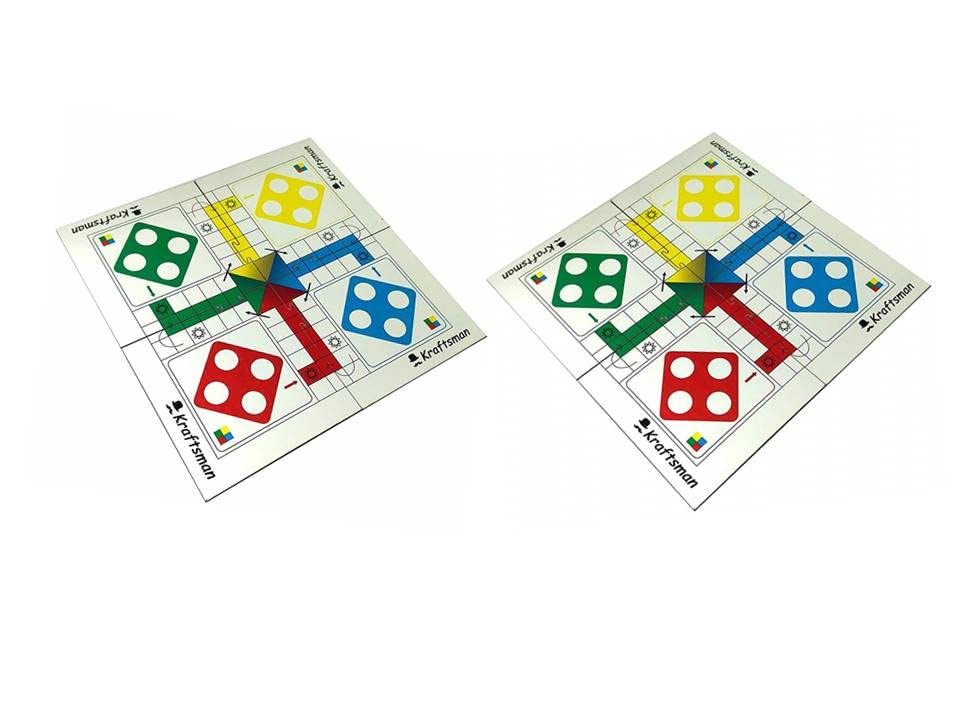 Braintastic Wooden Portable Ludo Board Game with Travel Pouch Included for Pawns and Dice Made in India for Kids and Adults (Pack of 2) view 2