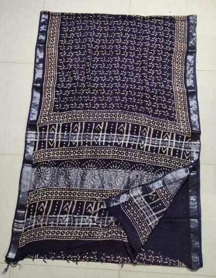 Cotton Linen saree with blouse
