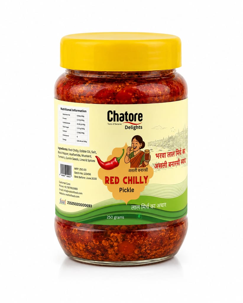 Banarasi Lal Mirch Bharwa Achar (250g) | Authentic Homemade Stuffed Red Chilli Pickle | Traditional Banaras Recipe | Spicy & Flavorful Indian Pickle