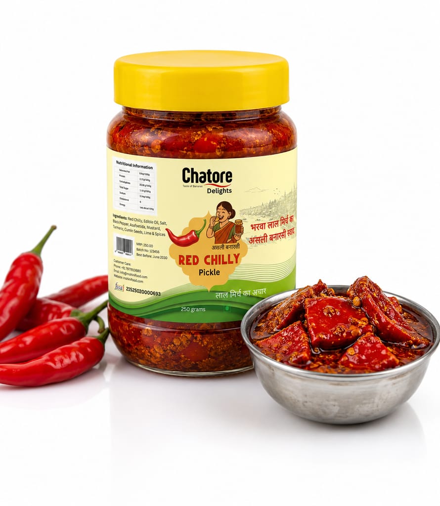 Banarasi Lal Mirch Bharwa Achar (250g) | Authentic Homemade Stuffed Red Chilli Pickle | Traditional Banaras Recipe | Spicy & Flavorful Indian Pickle view 2