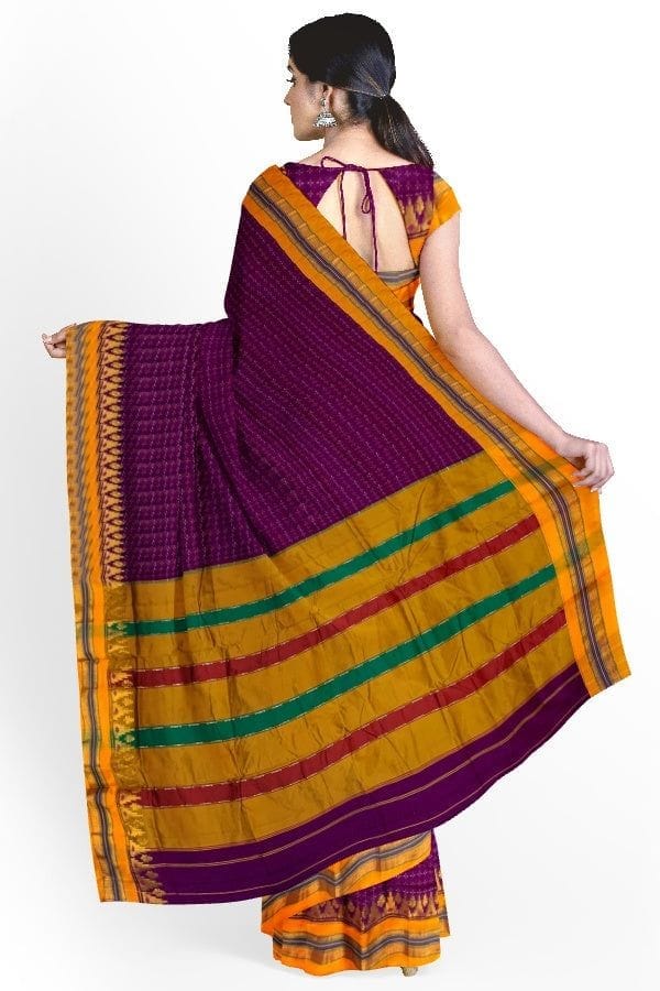 Purple Cotton Silk Ilkal Saree view 2
