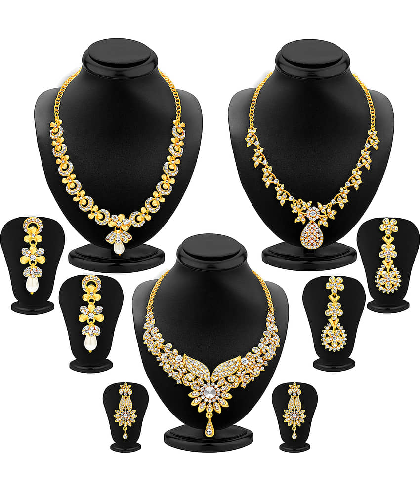 Sukkhi - White Alloy Necklace Set ( Pack of 3 ) view 2