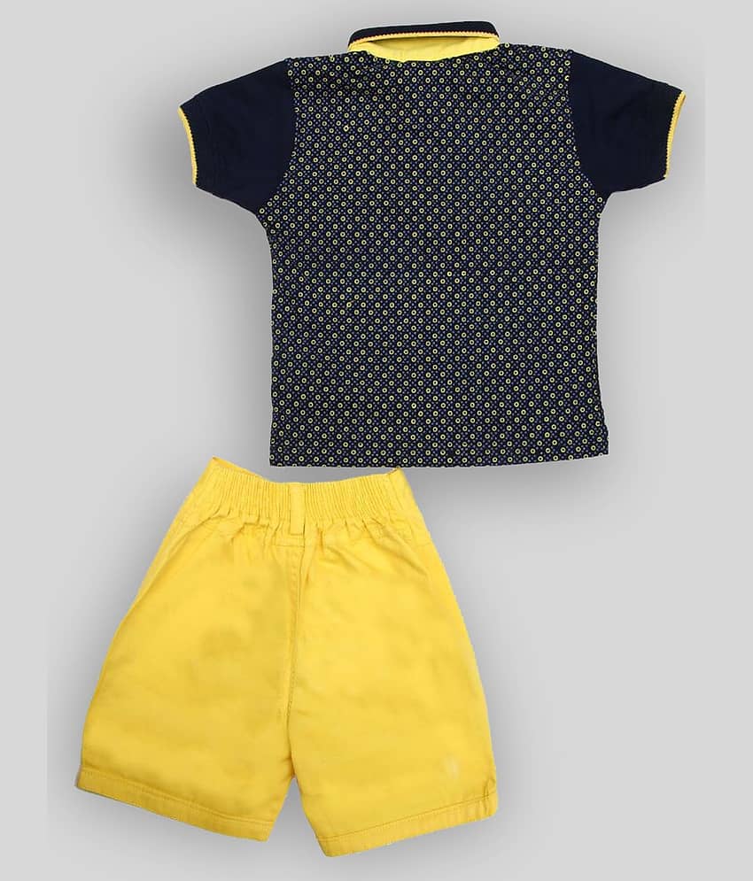 Zadmus Pack of 1 Boys Cotton T-Shirt & Shorts Set ( Yellow ) view 2