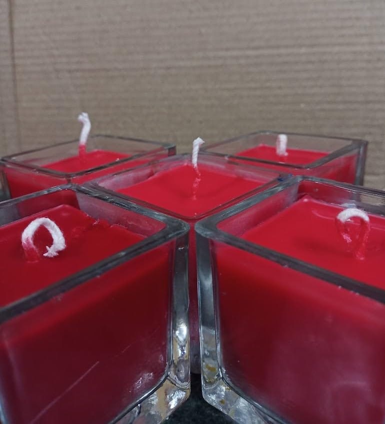 Cd Craft Square jar Candle || Decorative candle || With high fragrance || Ideal for return gifts view 2