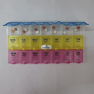 FAIRBIZPS Pill Medicine Organizer Reminder Storage Box 7-Day Medicine Planner Tablet Storage Container view 2