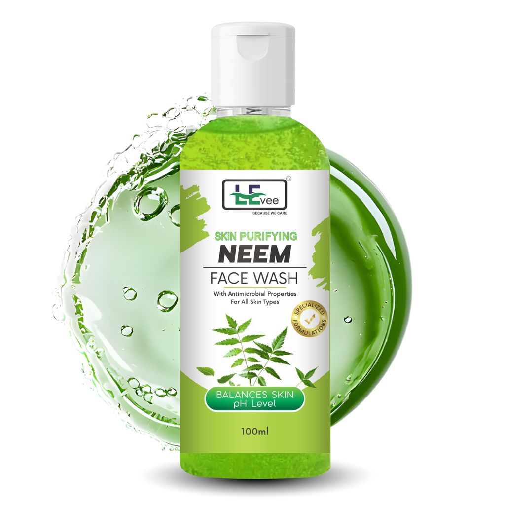 LEvee Skin Purifying Neem Face Wash for Men & Women | pH Balanced Cleanser for Acne & Pimple Control | With Natural Neem & Aloevera | For All Skin Types | 100ml