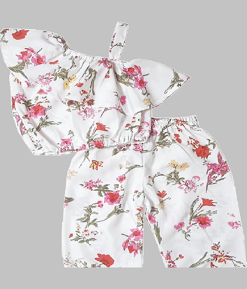harshvardhanmart.com Pack of 1 Baby Girls Crepe Top & Trouser ( Off White ) view 2