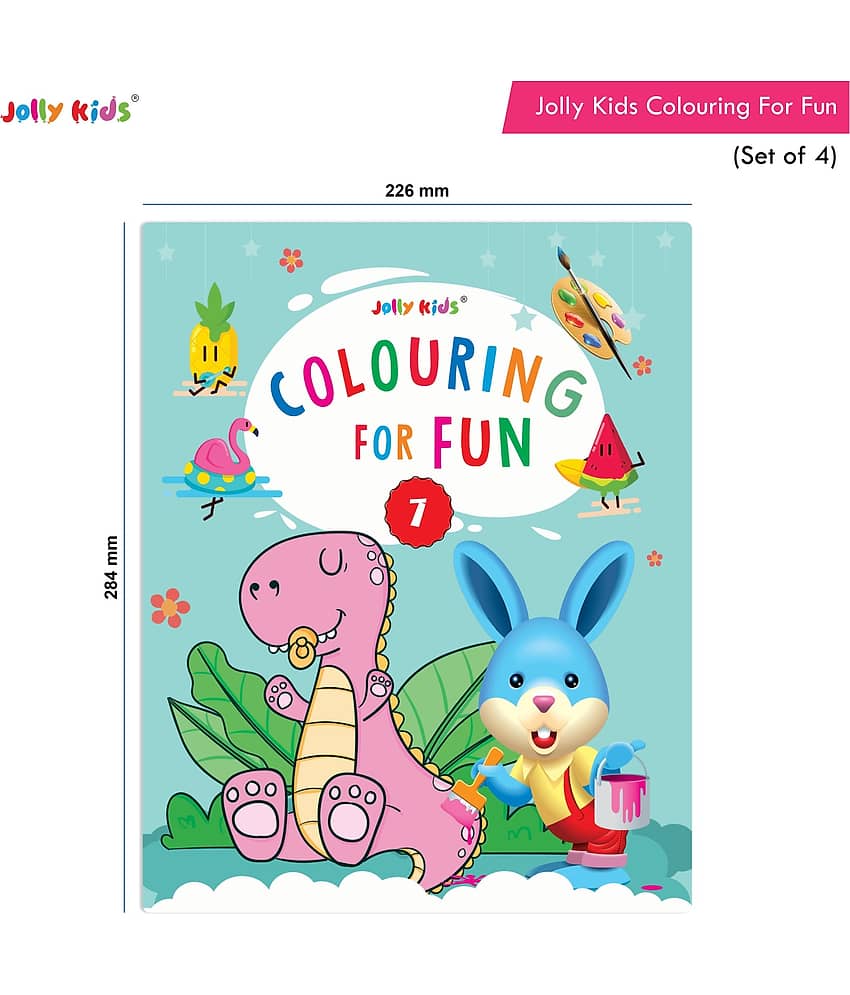 Jolly Kids Colouring for Fun Books B| Set of 4| Each Book 64 Images|Colouring & Painting Books for Kids|Ages 3-8 Year view 2