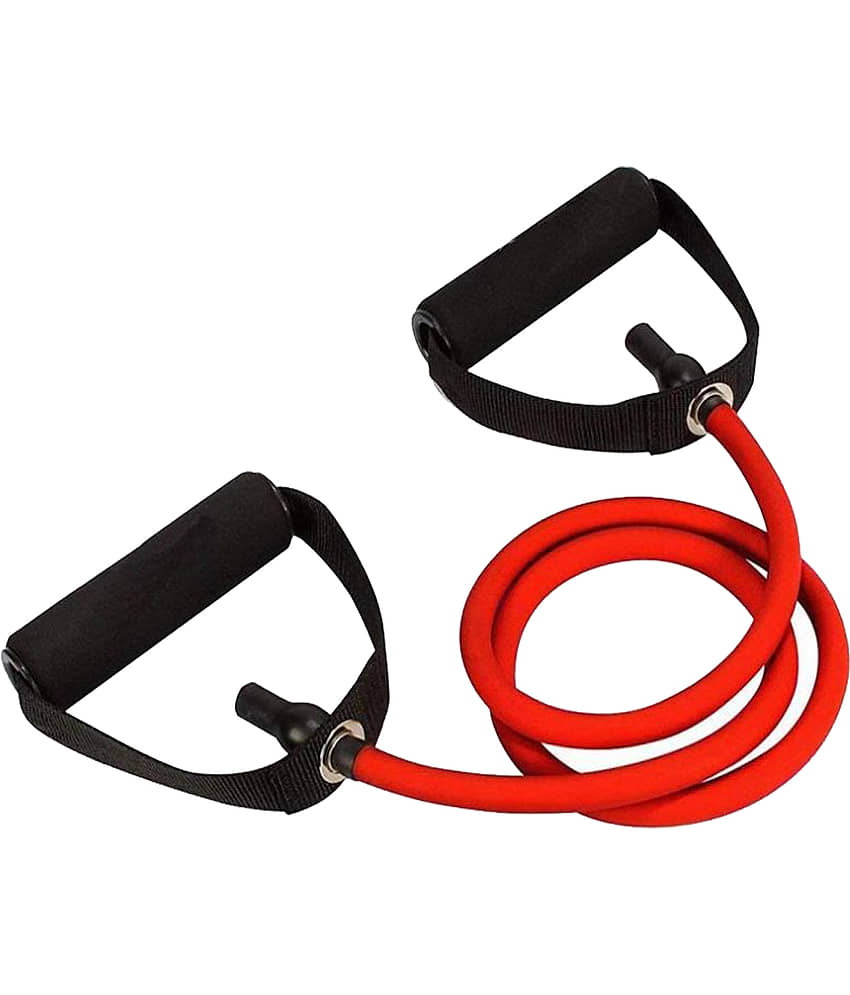 Single Toning Tube Exercise Band Resistance Band Exerciser Cord with Comfort Handles Latex Tube-Home Workout Accessories(RED) view 2