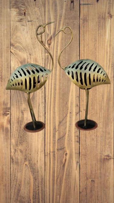 Kiran Handicrafts Graceful Crane Tea Light Holder iron Handcrafted For Living room,Office (Pack of 2 ) view 2
