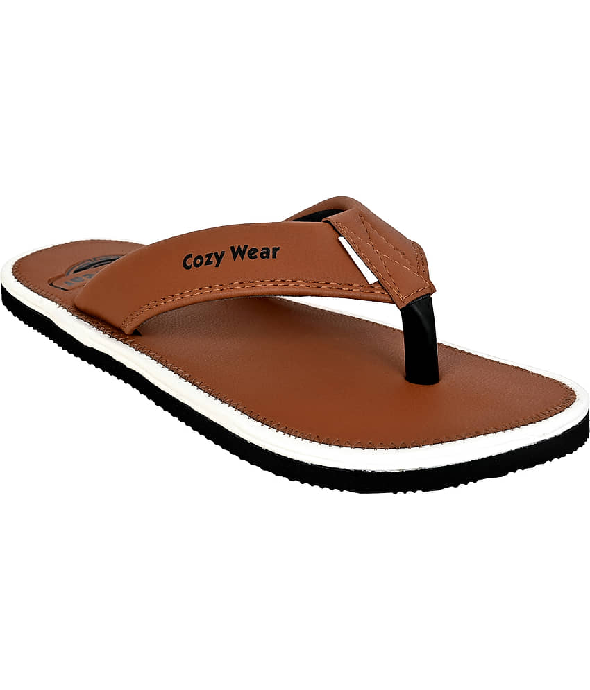 Cozy Wear Tan Men's Thong Flip Flop view 2