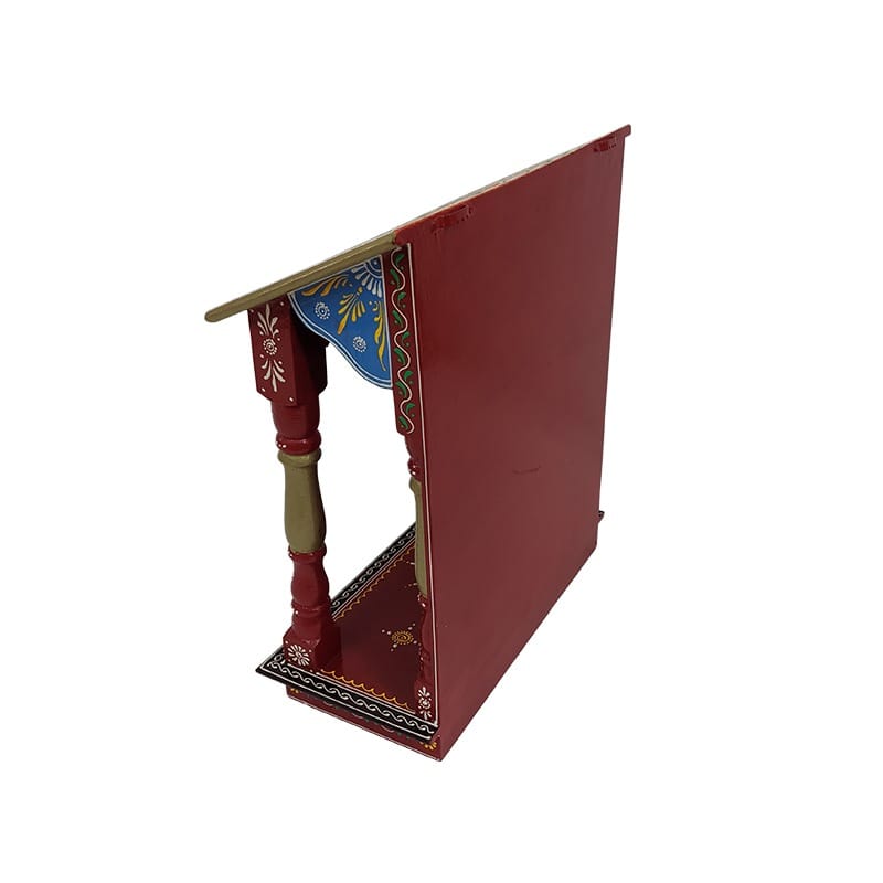 Shop Pooja Mandir | Home Temple Wooden Wall Mounted | Hanging Puja Stand - for God, House, Puja Ghar, Office & Shop view 2