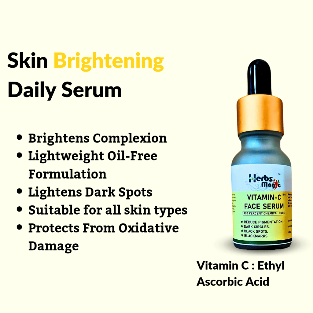 Herbs Magic Vitamin C Face Serum For Glowing Skin | Non Irritating Formula | For Dull Skin | With Niacinamide | Beginner Friendly, For All Skin Types | Men & Women l 100% Natural (15 ml) view 2