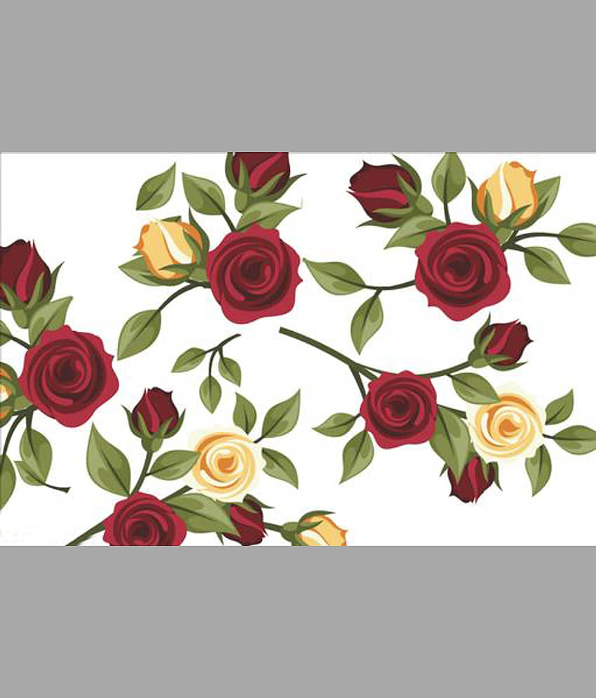 Generic PVC Floral Fridge Mats ( 43 29 ) Pack of 4 - Multicolor view 2