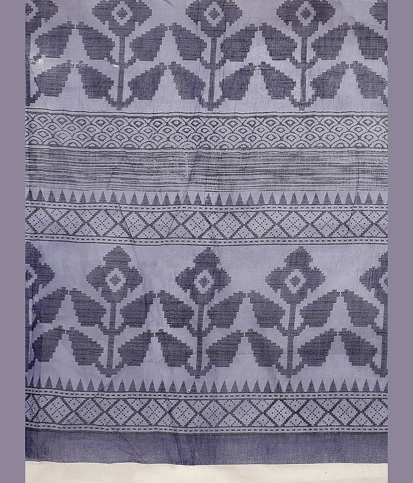SHANVIKA Cotton Printed Saree Without Blouse Piece ( Blue ) view 2