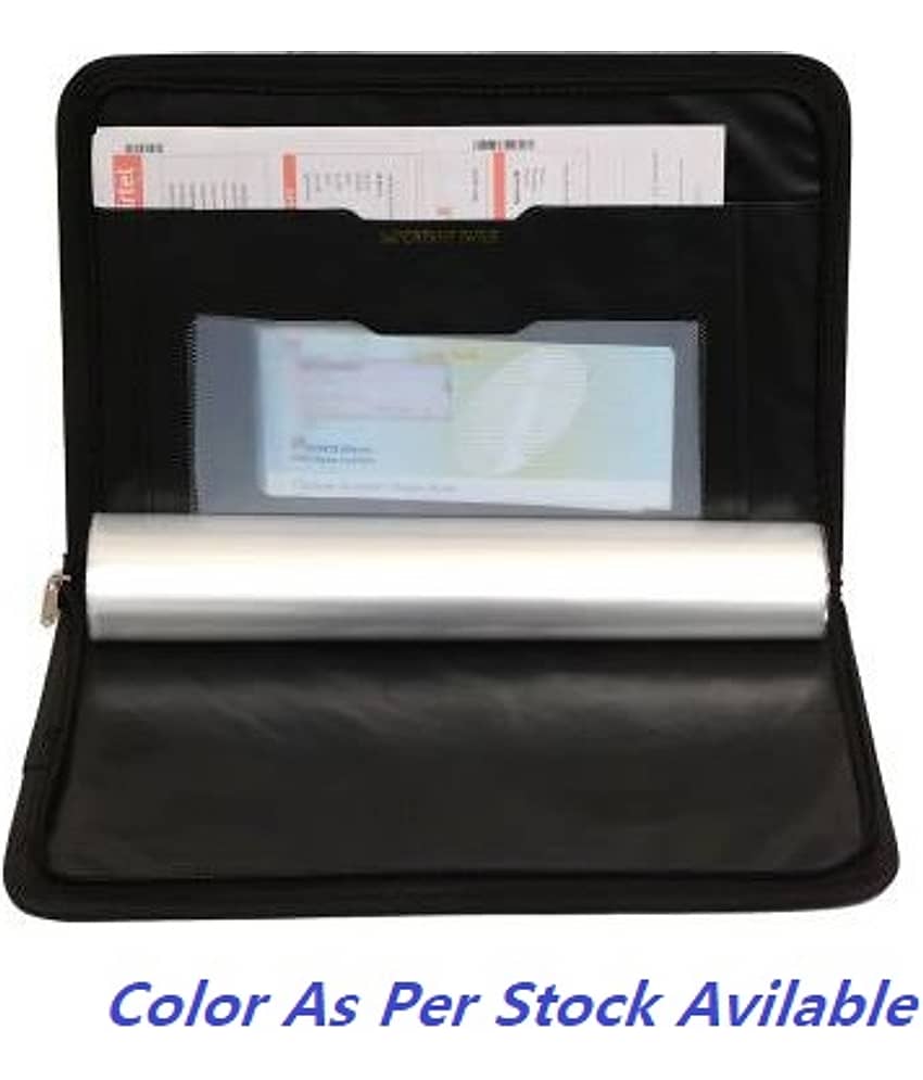 Kopila PU Leathe r 20 Leaf A4 & FS Size Paper Certificate/Document Bag/ Report Zipper File Folder Set of 1 view 2