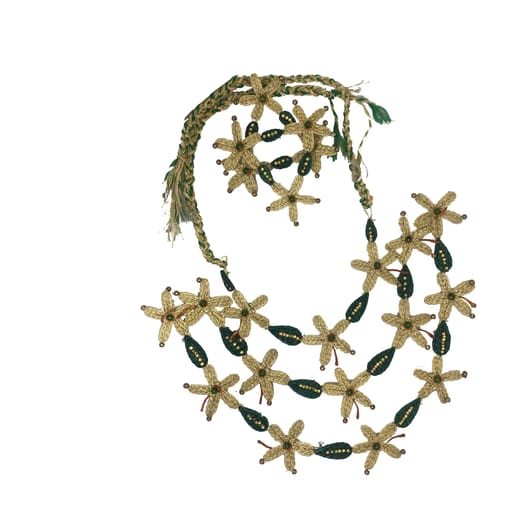 Stylish Flower Design Beads Choker Necklace & Earring Set For Women view 2