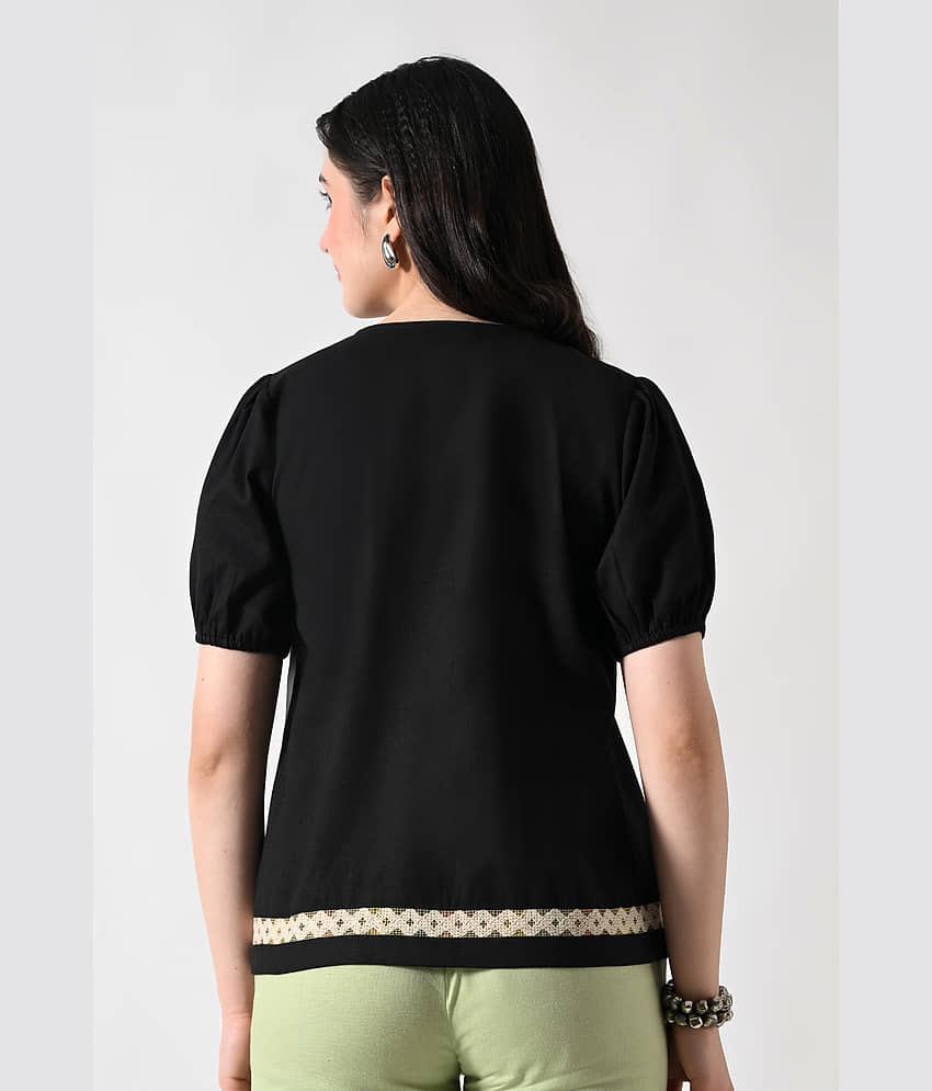 ALL WAYS YOU Women's Cotton Shirt Style Top ( Black ) view 2