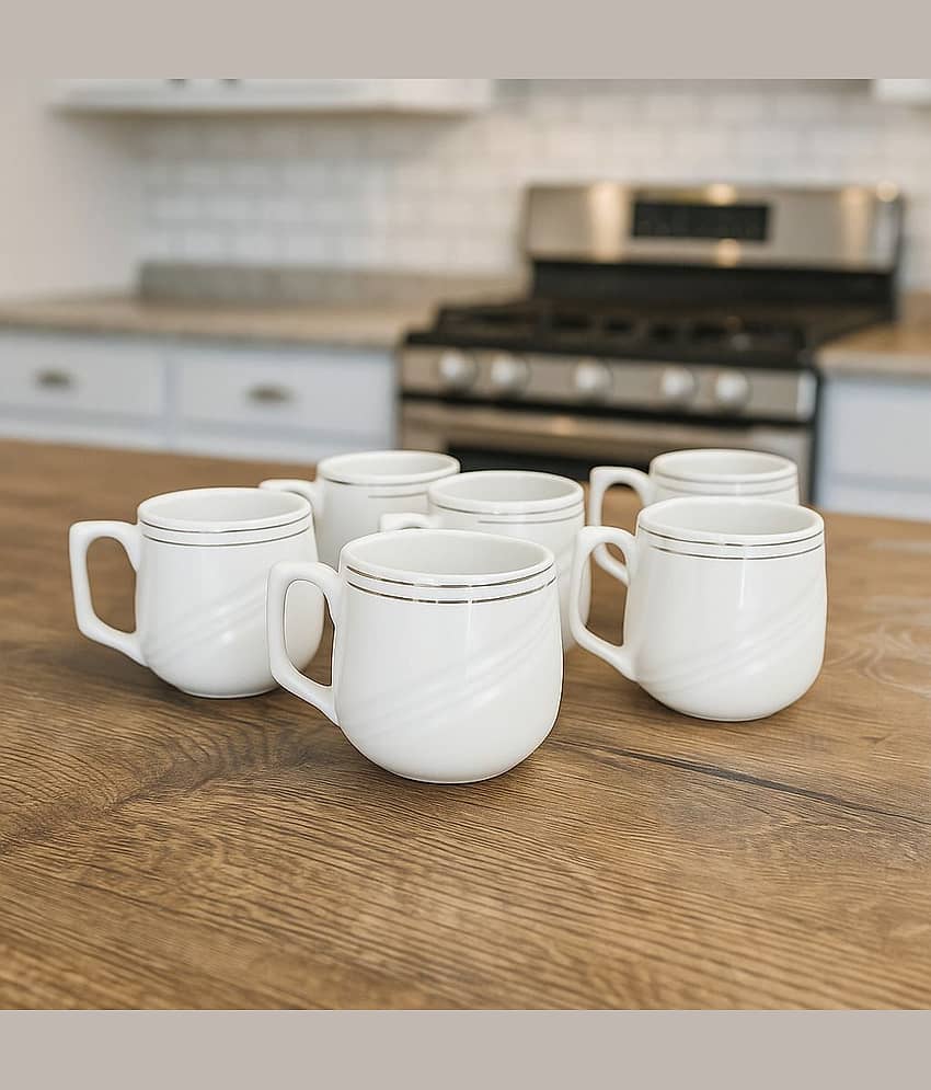 Love Unlimited Solid Bone China Tea Cup 150 ml ( Pack of 6 )