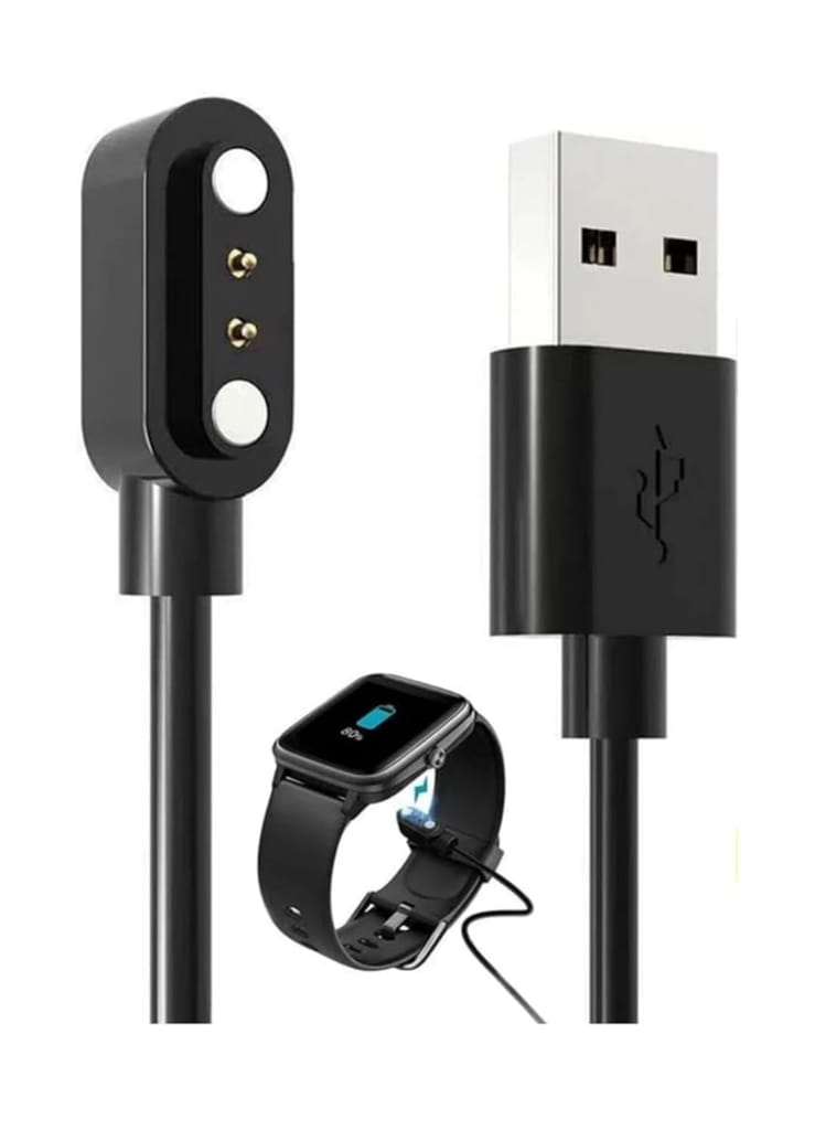 Noise ColorFit Smartwatch Charger Cable, Magnetic 2-Pin USB Fast Charger for Noise Twist, Pulse 2 Max, Pulse Go Buzz, Halo, Halo Plus, Pulse Grand, Quad Call, ColorFit Pro 4/Alpha, Pulse 3, Ultra view 2