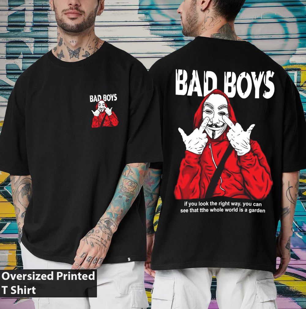 Scott Fincher Men's Oversized Halfsleeve Graphic Printed T-Shirt : AA(ARN)BLACK_117 view 2