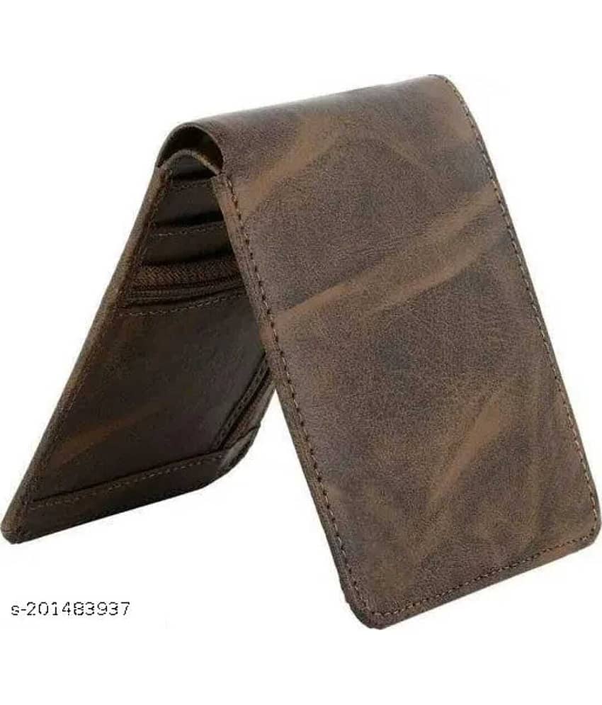 HRFSTAR PU Solid Men's Regular Wallet With 5 Slots For Card ( Brown , Pack of 1 ) view 2
