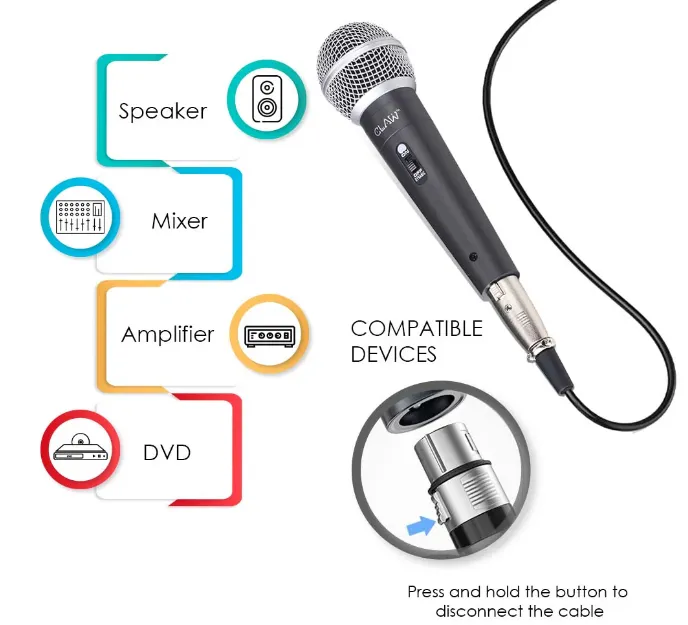 Refurbished CLAW Alaap MI125 - Dynamic Wired Handheld Microphone view 2