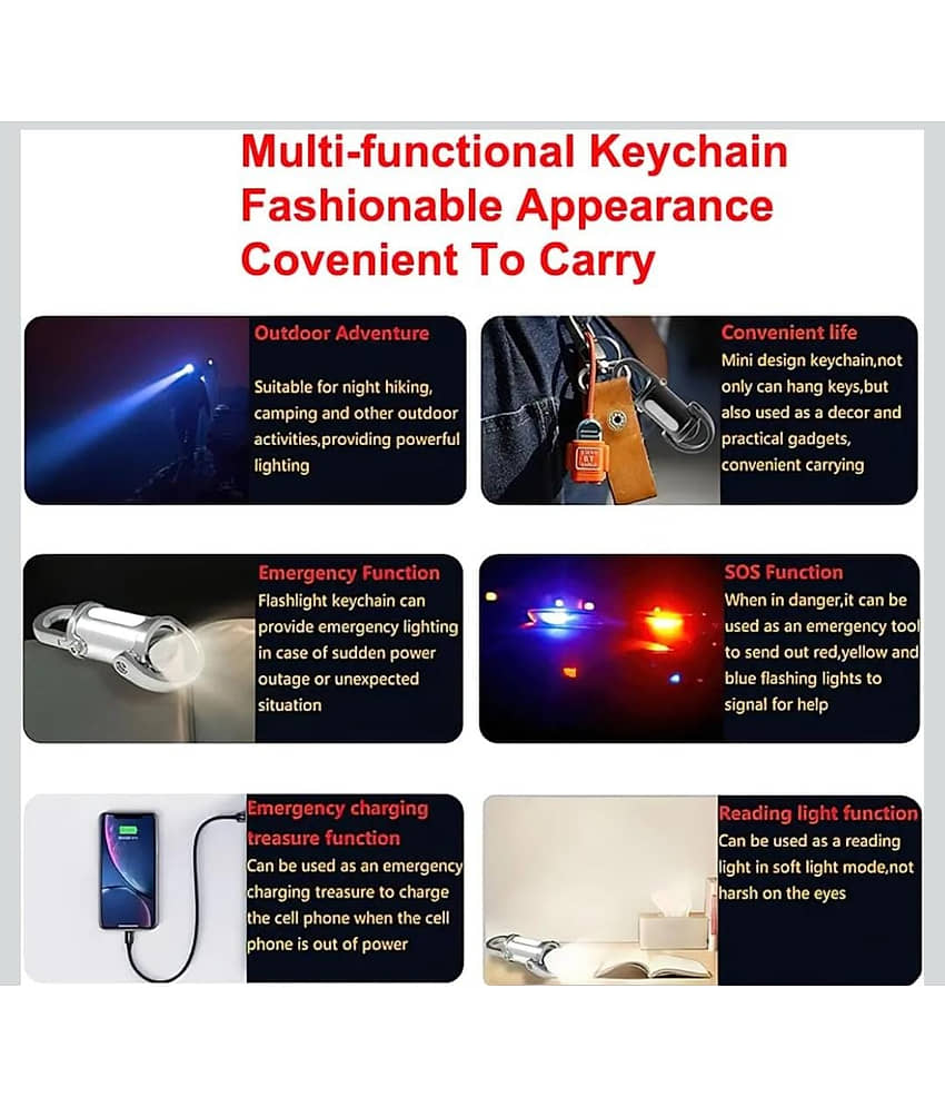 QMKT Multicolor Men's Flashlight Keychain ( Pack of 1 ) view 2