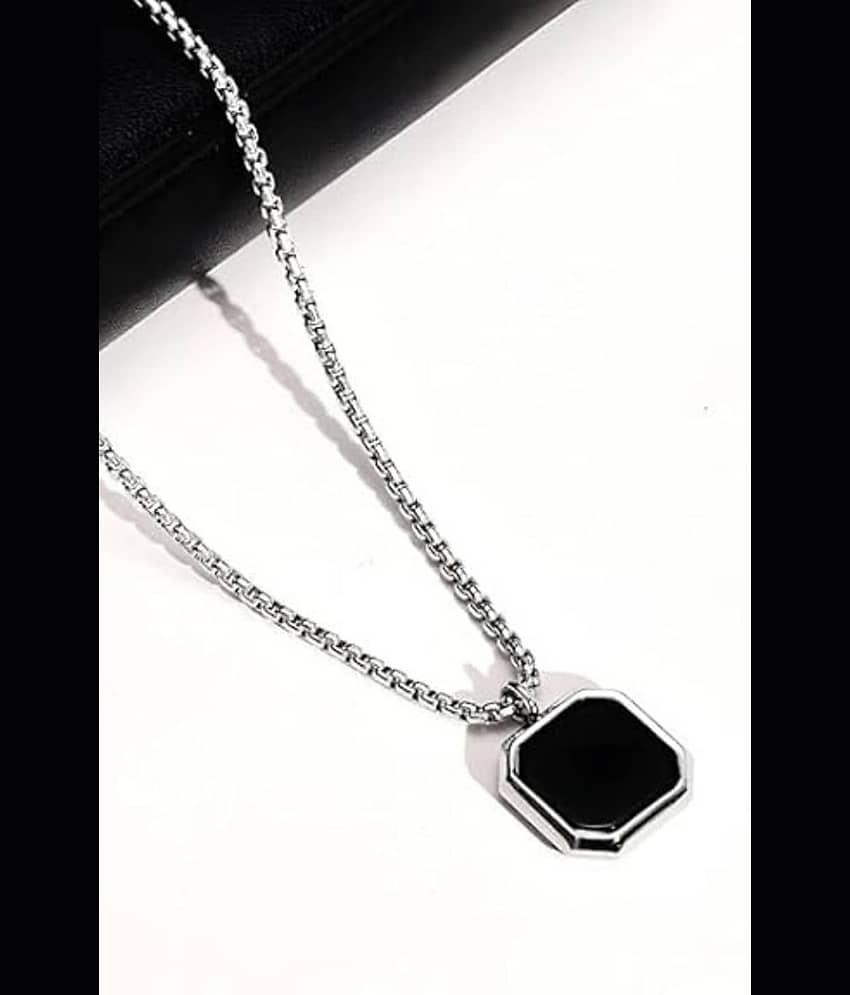 Dzinetrendz Silver Plated Stainless Steel Chain with Pendant ( Pack of 1 ) view 2