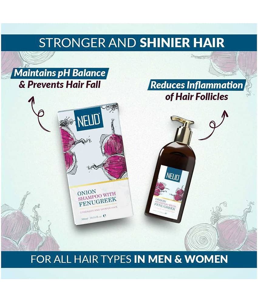 NEUD Premium Onion Hair Shampoo with Fenugreek for Men & Women - 1 Pack (300ml) view 2
