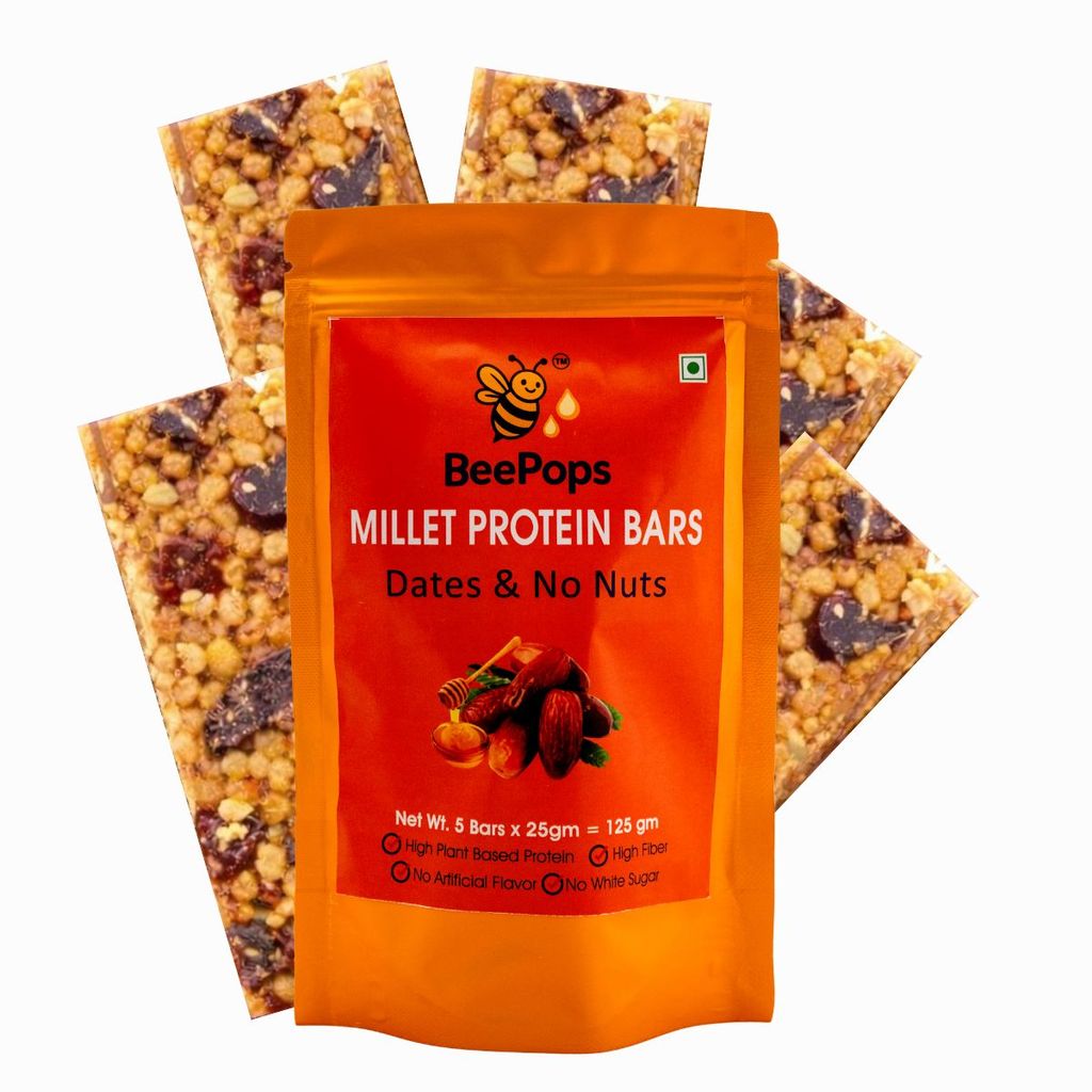BeePops Super Savor Protein Bars-Dates & No Nuts (5NX25G)