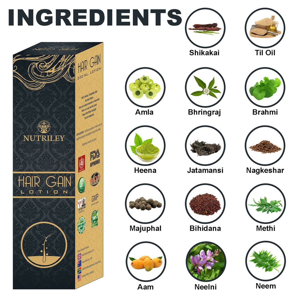 Nutriley Hair Gain - Hair Regeneration Lotion for Hair Fall, Hair Regrowth & Hair Loss Supplement view 2