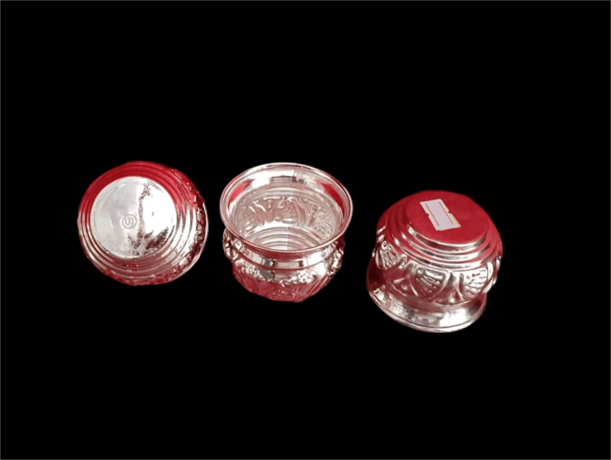 German Silver-Plated Pooja Kalash (2.5 inch) pack of 3 view 2