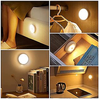 (Pack of 2)Motion Sensor Light with USB Charging Wireless Rechargeable Adhesive LED Nightlight for Home, White view 2