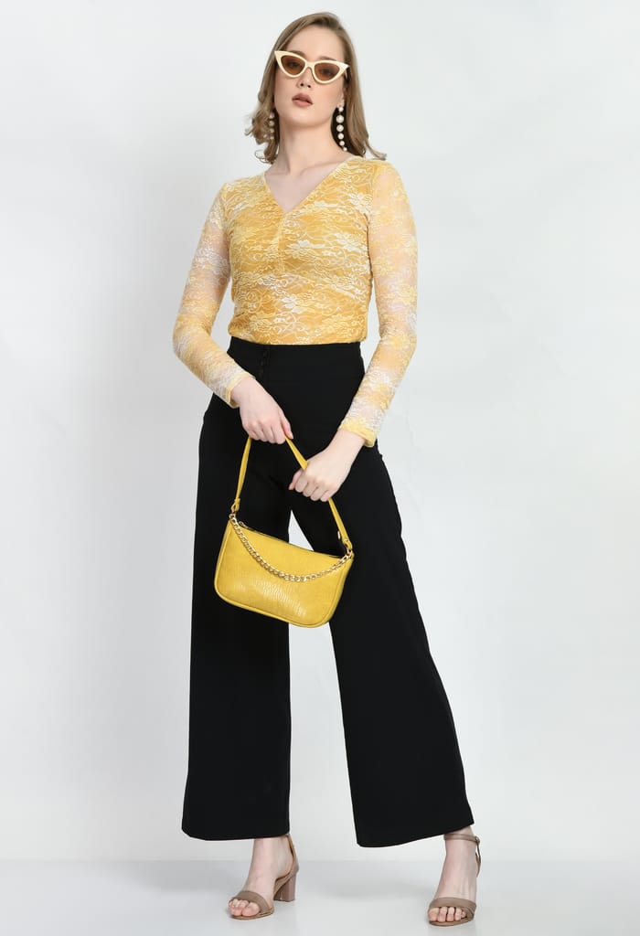 Women Trendy Luminous Lace Sheath Party Top view 2