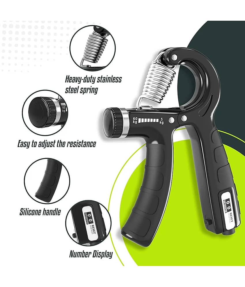 Adjustable Hand Grip Strengthener, Hand Gripper With Counter for Men & Women for Gym Workout Hand Exercise Equipment to Use in Home for Forearm Exercise, Finger Exercise Power Gripper - 60kg view 2