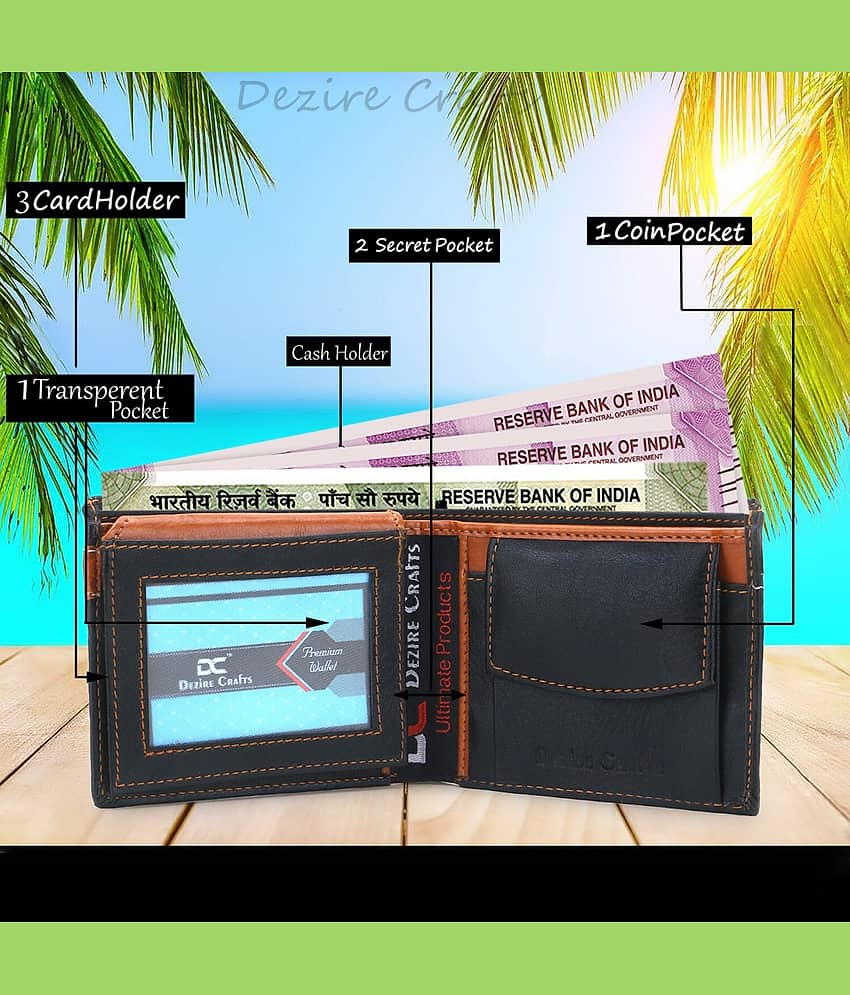 Dezire Crafts PU Embellished Men's Regular Wallet With 7 Slots For Card ( Black , Pack of 1 ) view 2