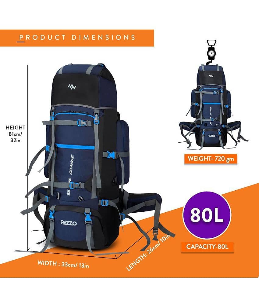 PAZZO 80 L 80L Travel Backpack for Camping Hiking Rucksack Trekking Bag view 2