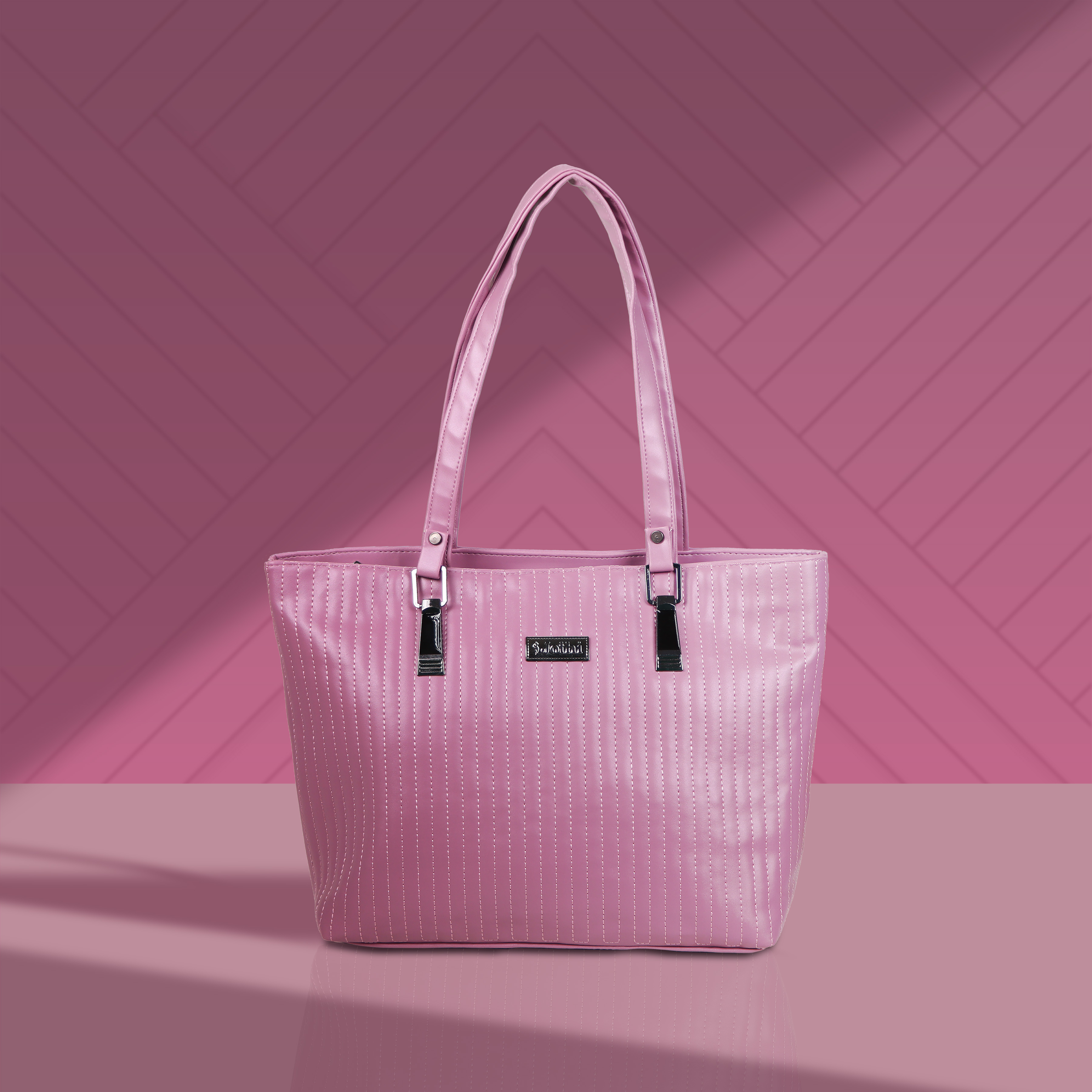 Jothi Bespoke Handbag | 7.8L Elegant Synthetic Leather Handbag | Dual Compartments with Inner & Outer Pockets | Soft Bottom | Chrome Zipper | Durable Nylon Lining | Multiple Color Options view 2