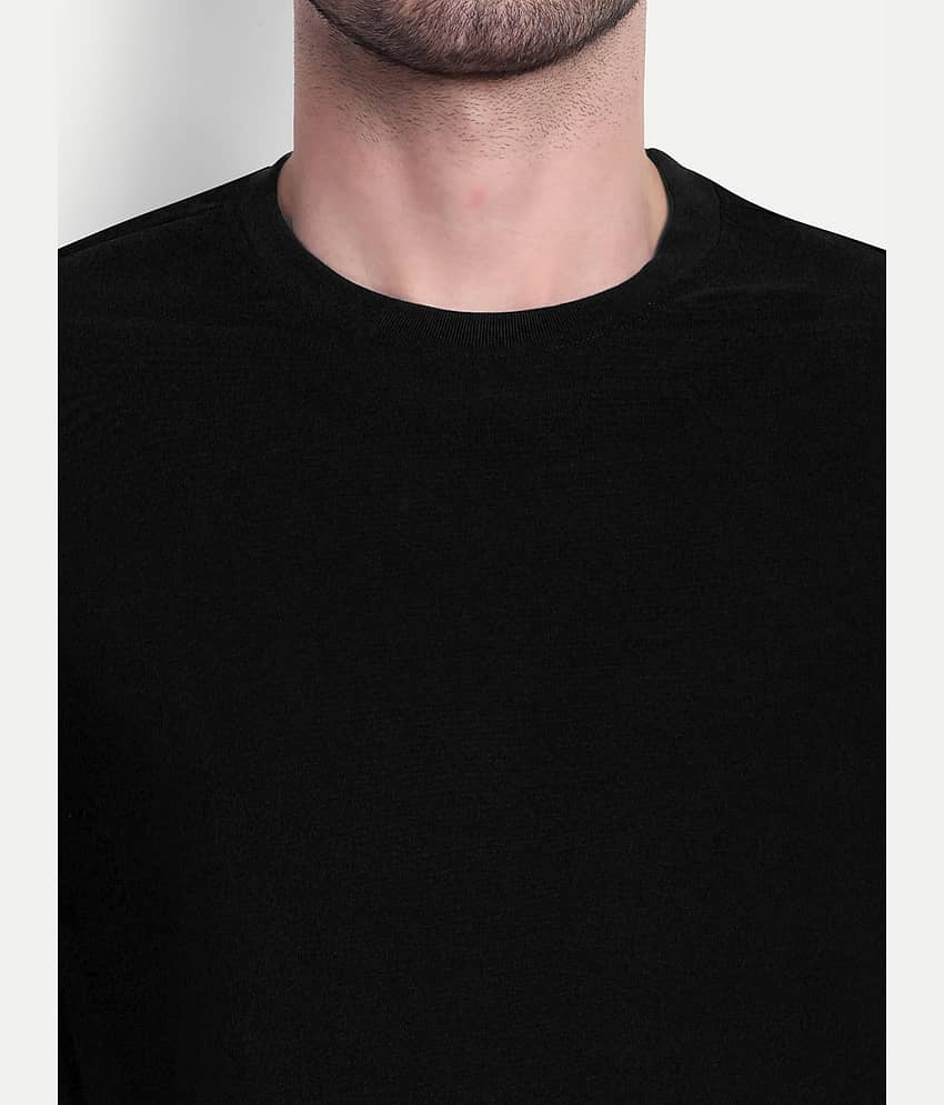 Inner Element Pack of 1 Cotton Regular Fit Men's T-Shirt ( Black ) view 2
