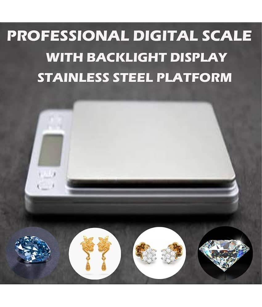 ATOOZED Electronic Digital LCD Light Table Top Kitchen, Jewelry, Weight Scale Digital Luggage Weighing Scales Weighing Capacity - 0.5 Kg view 2