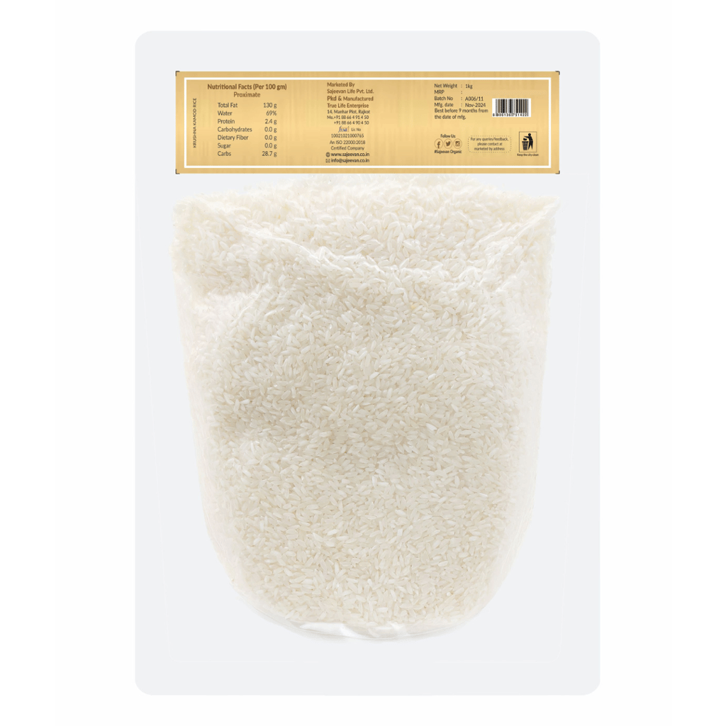 Organic Krushna Kamod Rice | Gujarati Traditional Rice | Aromatic & Soft Short Grain | Premium Traditional Gujarati Chawal | Easy to Digest & Soft Fragrant | 100% Natural | Chemical-Free | 1 Kg view 2