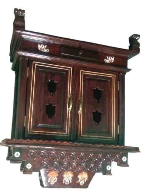 Wooden Temple for Home | Handcrafted Pooja Mandir view 2