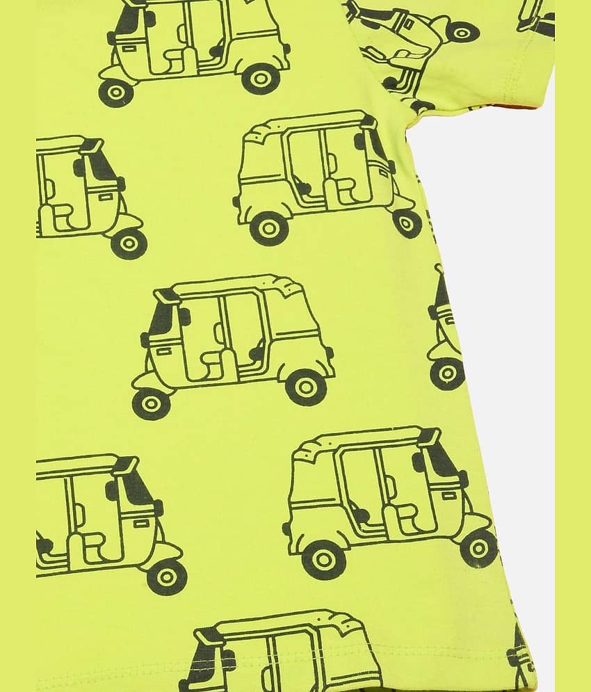 Be Awara Pack of 1 Unisex for Baby Cotton T-Shirt & Shorts ( Yellow ) view 2
