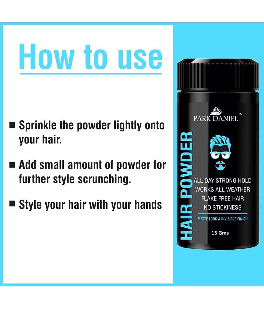 Park Daniel Hair Styling Powder for Voluminous Thin Hair with Matte Finish Clay 15 gm Pack of 2 view 2