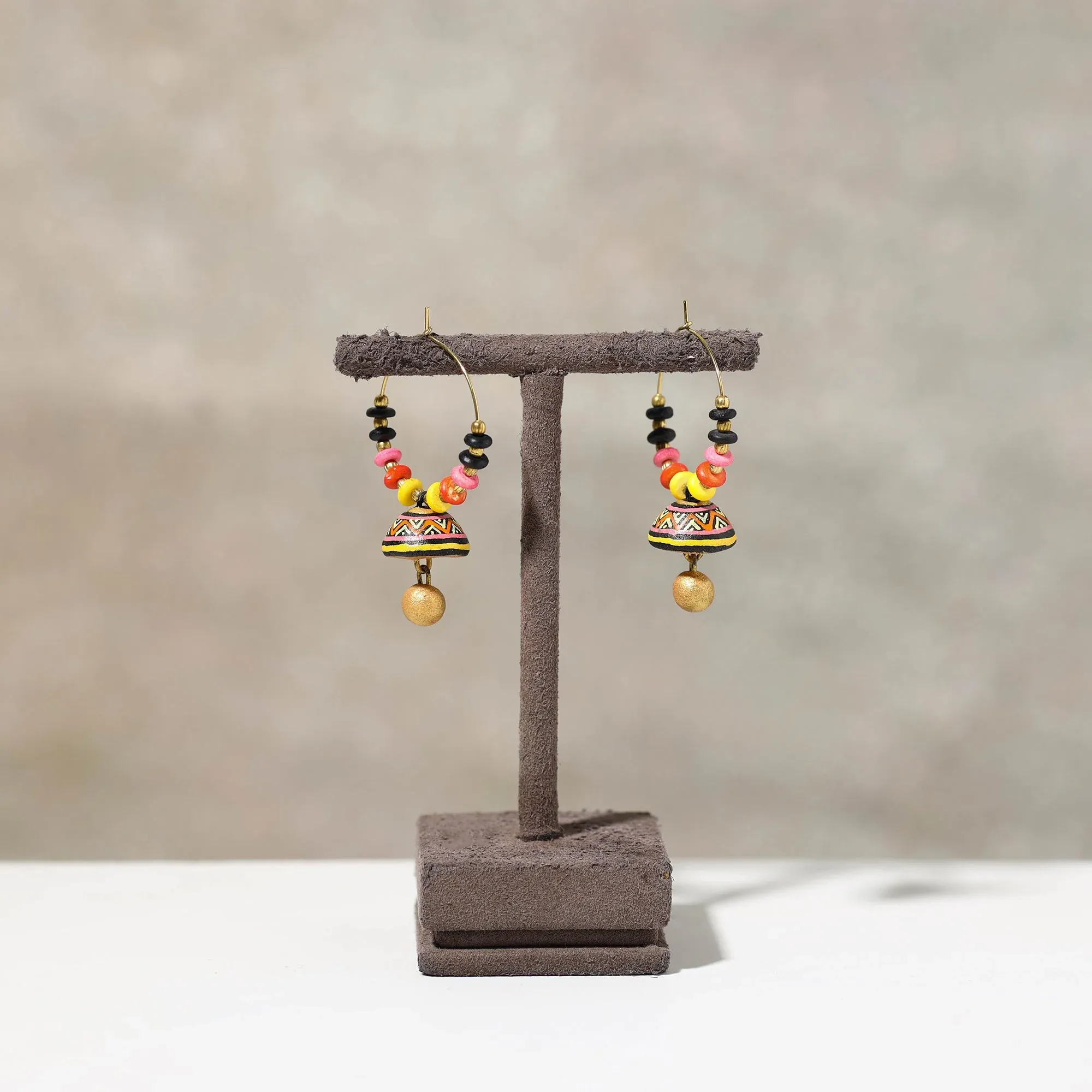 Multicolor - Handpainted Terracotta Miniature Earrings 12 view 2